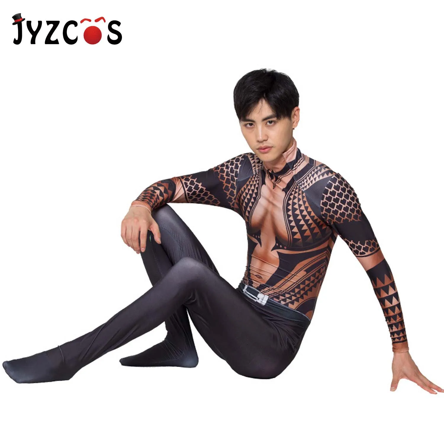 JYZCOS Anime DC Comic Aquaman Flesh Gold Sea King Cosplay Zentai Costumes Saint Leotard Game Show P