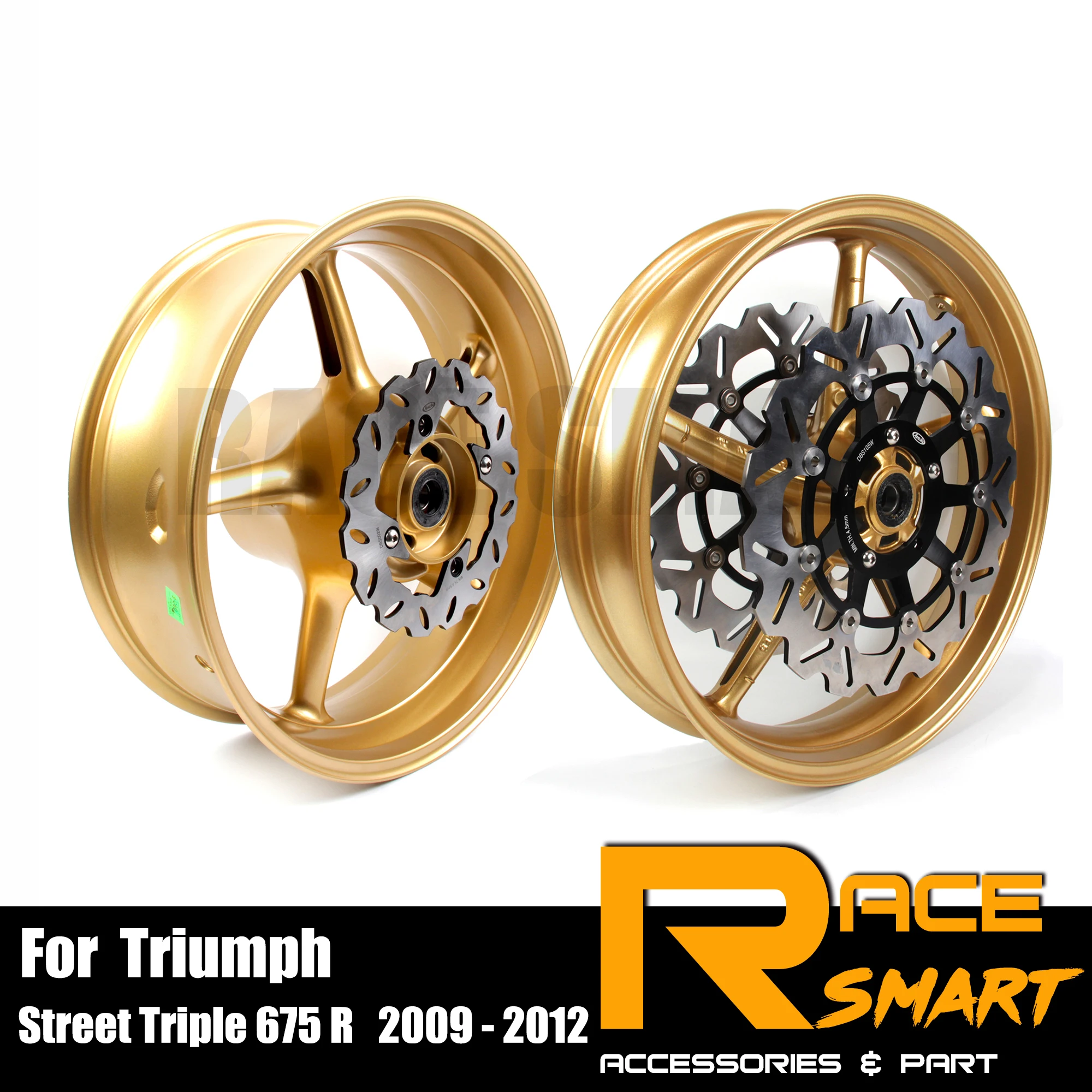 

For Triumph Street Triple 675 R 2009 - 2012 Motorcycle Front Rear Wheel Rim Front Rear Wheel Rims Brake Dics Motorcycles 2011