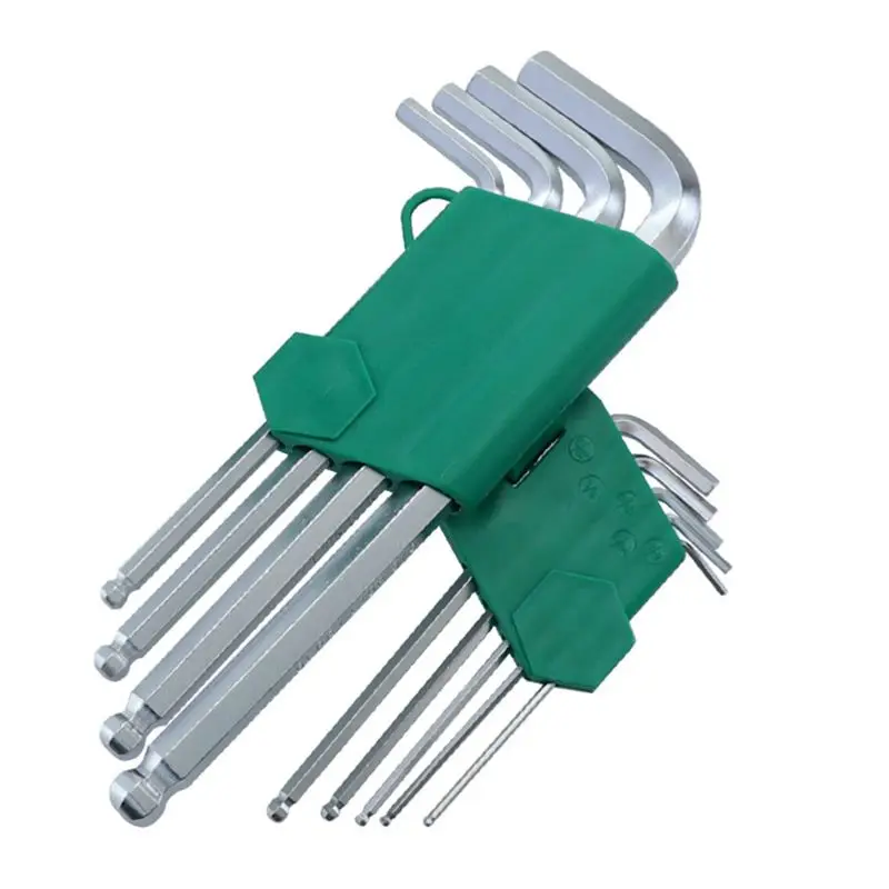 

9pcs/set Hex Allen Key Wrench L-Shape 1/16''-3/8'' Hexagon Repair Bicycle Tools
