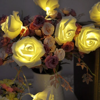

Rose Flower Fairy String Light 20 LEDs for Outdoor Indoor Wedding Garden Home Party Christmas Valentine's Day Decoration