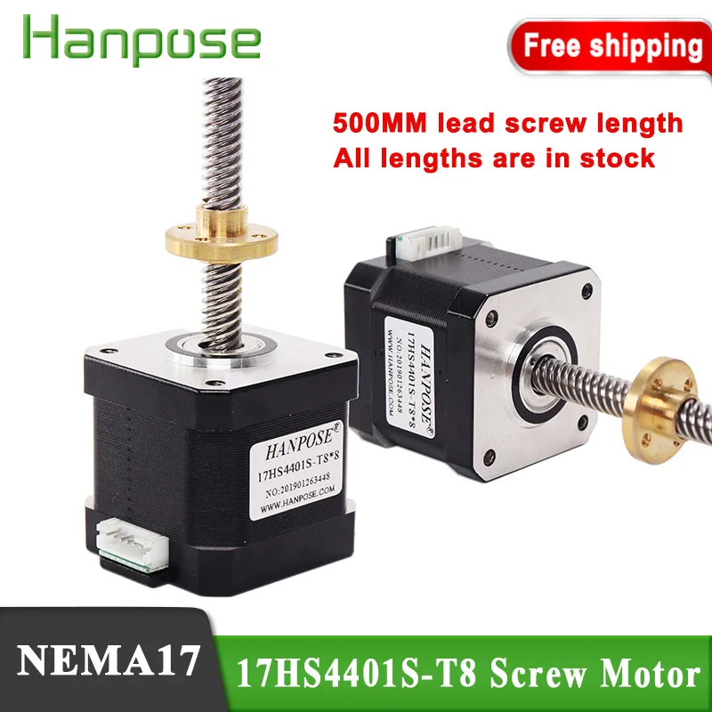

Nema17 Stepper Motor 17HS4401S-T8*8 500MM Filament Linear Motor Z Axis With Trapezoidal Screw 3D Printer Accessories Step Motor