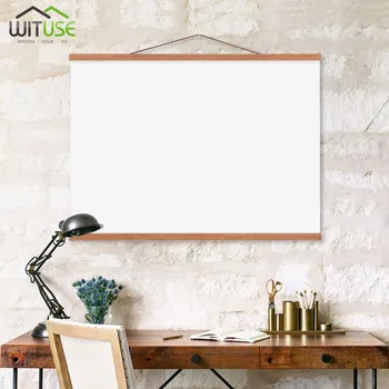 

Wooden Photo Frames Solid wood Magnetic DIY Custom Poster for Photo Canvas Art print Scroll Print Hanger With Rope Frame 21-60cm