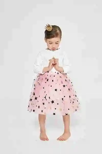 Г. Новая летняя брендовая одежда для девочек кружевные платья для маленьких девочек со звездами вечерние платья-пачки принцессы для От 1 до 6 лет