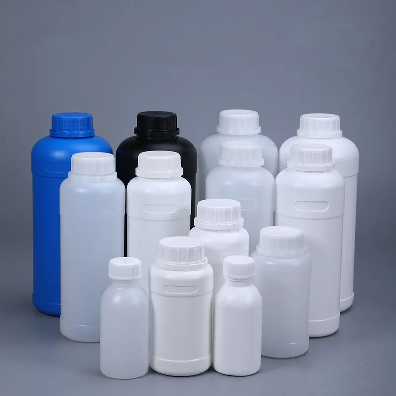 600ML 둥근 병 플라스틱 빈 화학 액체 소독제 저장 용기 밀폐 씰링 HDPE 병 1Pcs
