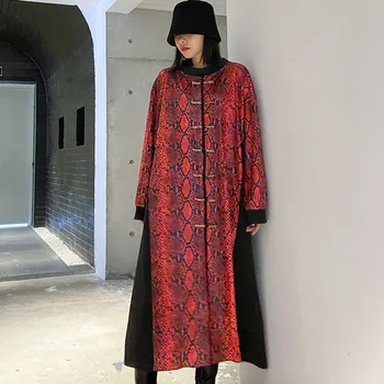 

XUXI Improved Cheongsam Dress Women Loose Long Sleeve Fashion Thin Chinese Style Mid-Calf Dresses A-Line Autumn 2020 FZ3332