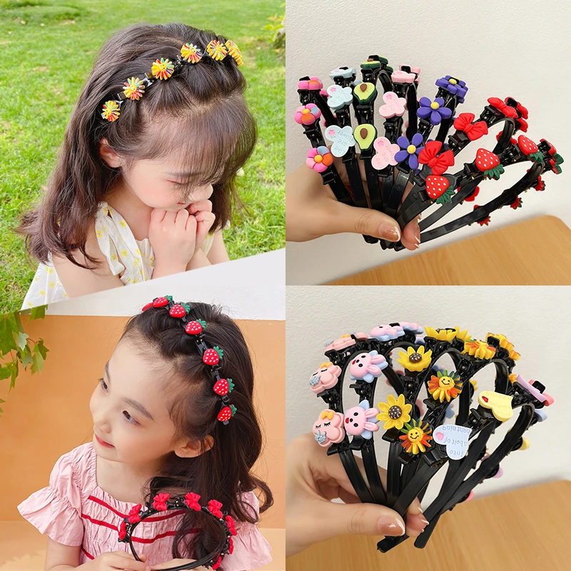 Cinta para el pelo para y niño, accesorios para el cabello con Clip de flores, diademas hechas a mano de fresa, regalos de cumpleaños, diadema|Accesorios para el pelo de niña| -