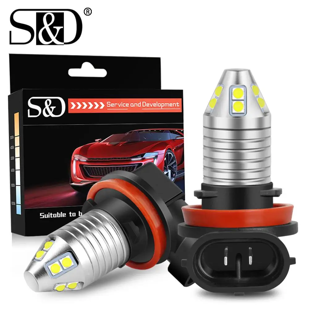 2Pcs H8 H11 LED Car Fog Lights Bulbs 9005 HB3 9006 HB4 Led Lamp Auto