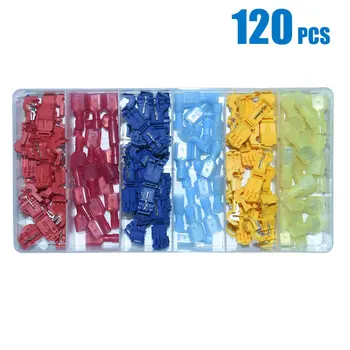 

120PCS/240PCS T-tap Wire Connector Self-peeling Quick Connector Wire Terminal Insulation Convex Quick Disconnect Spade Terminal