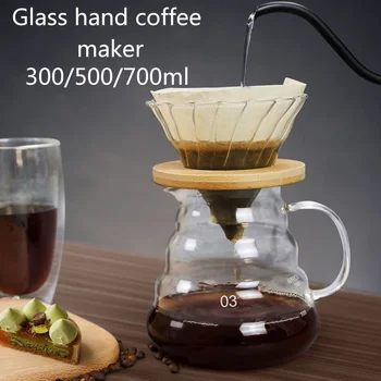 

Spain Fast Shipping Heat Resistant Classic Glass Coffee Pot Maker Pour Over Coffeemaker 300/400ml/500ml Coffee Drip Pot