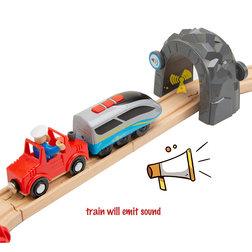 Beste 3pcs Smart Trein Set Diecast Intelligente Kids Trein Speelgoed Compatibel voor Houten Track De Trein Elektrische Speelgoed voor Kinderen