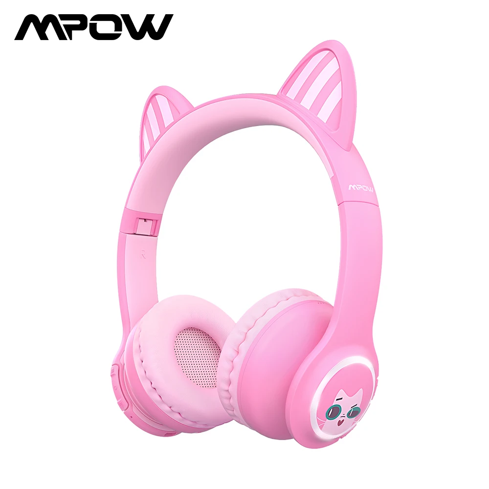Mpow BH411 Kids Headphone Bluetooth 5 0 Wireless Headphones Cat Ear LED Headset With Volume Limite 14hrs Play Time For Laptop