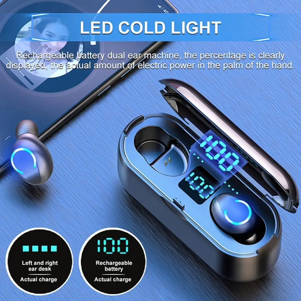 Lutiore Wireless Headphone TWS Bluetooth 5 0 Earbuds with Charging Box In Ear Stereo Sport Waterproof Earphone With Microphone
