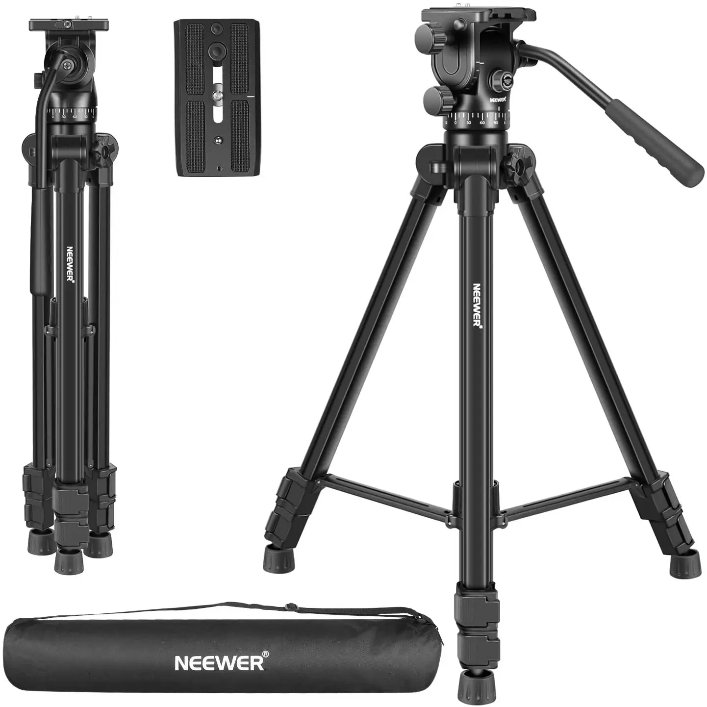 de vídeo de 66 pulgadas con cabezal aleación de aluminio ligero de trípode de cámara con cabezal panorámico para cámara DSLR, - AliExpress electrónicos