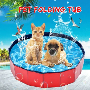 

For Dogs Watertight Foldable Portable Practical Cleaning Puppy Bathtub Swimming Pool Bathroom Home Outdoor Camping Pet Bath