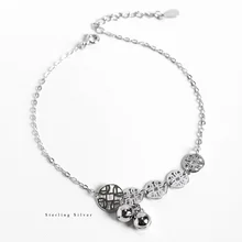 ZOBEI минималистичный 925 пробы Серебряный Круглый браслет для женщин, круглая Геометрическая металлическая цепочка, хорошее ювелирное изделие, подарок на день рождения