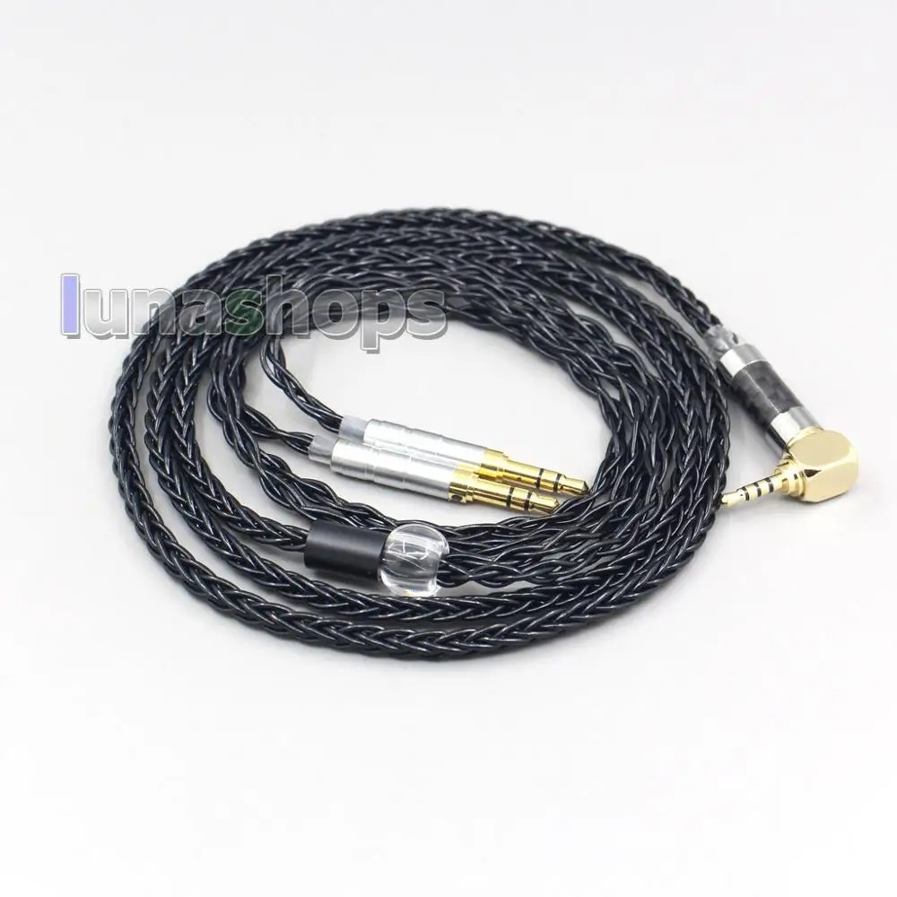 LN006991 Black Silver Plated 8 Core Headphone Earphone Cable For Beyerdynamic T1 T5P II AMIRON HOME 3 5mm Pin