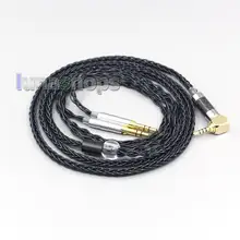 LN006991 Black Silver Plated 8 Core Headphone Earphone Cable For Focal Clear Elear Elex Elegia Stellia earphone headset