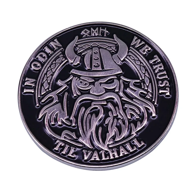 Фото В Odin мы доверяем Til Valhall значок викингов Бог ювелирные изделия №1