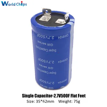 

6PCS 2.7V 500F Super Farad Capacitor 2.7V500F 35*62mm Two Feet Super Capacitor for Car Stereo Speaker Vehicle Rectifier Low ESR