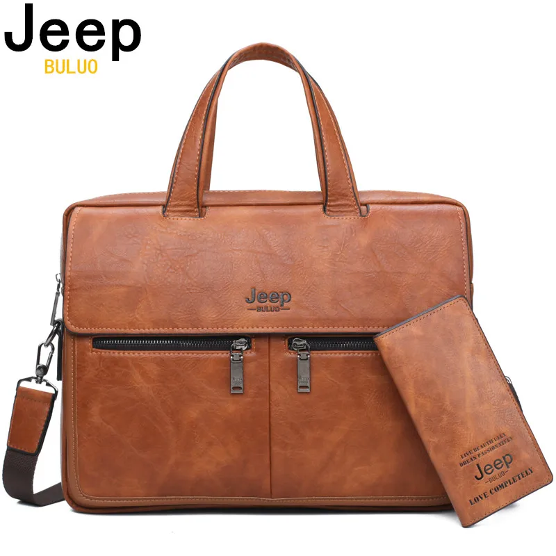 Мужские деловые сумки jeep buluo оранжевый портфель для ноутбука 14&quot сумка из