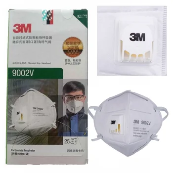 

25pcs/box 3M mask 9002V Safety mask Dust head wear Masks Anti-PM2.5 Working Respirator Filter Structure