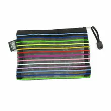 Красочные полосы шаблон нейлоновая застежка-молния прозрачный файл сумка держатель