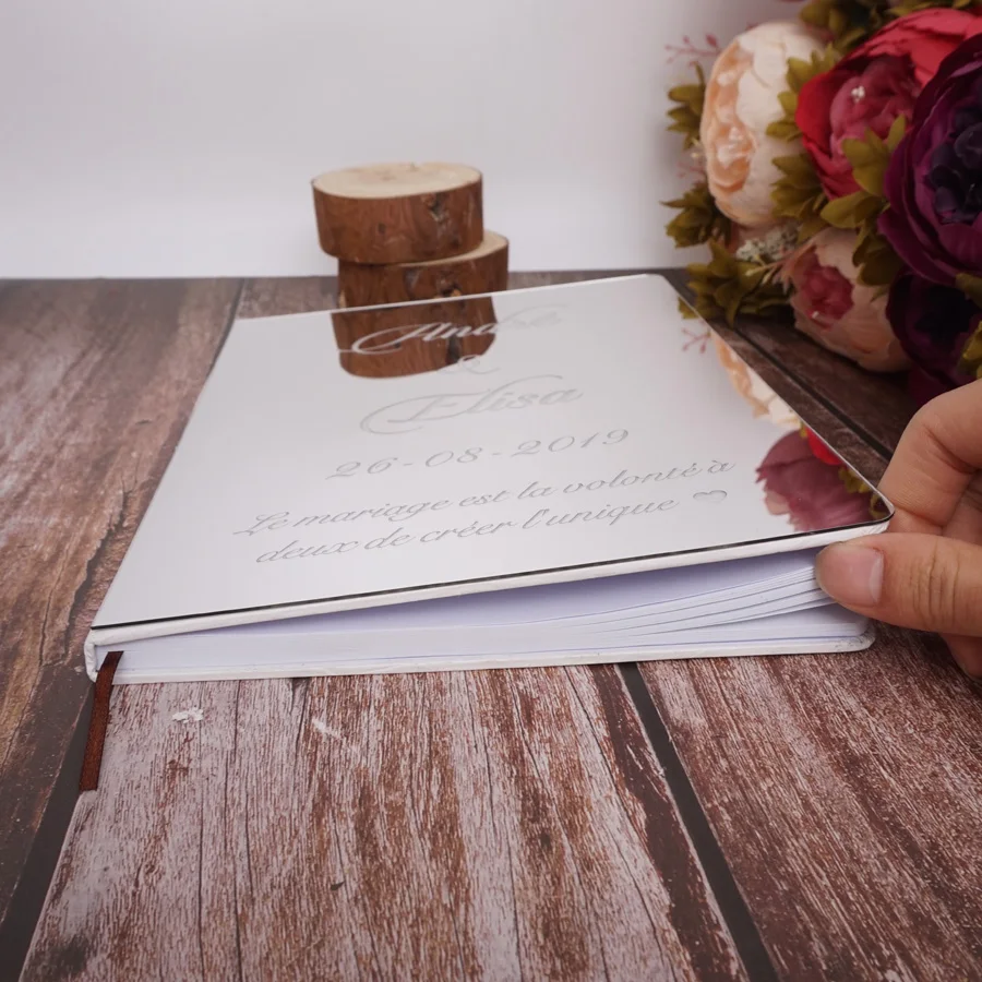 26cm X 19cm Delicate Wedding Signature Guestbook Personalized White Blank Sheet Check in Books Party Decor Supplies