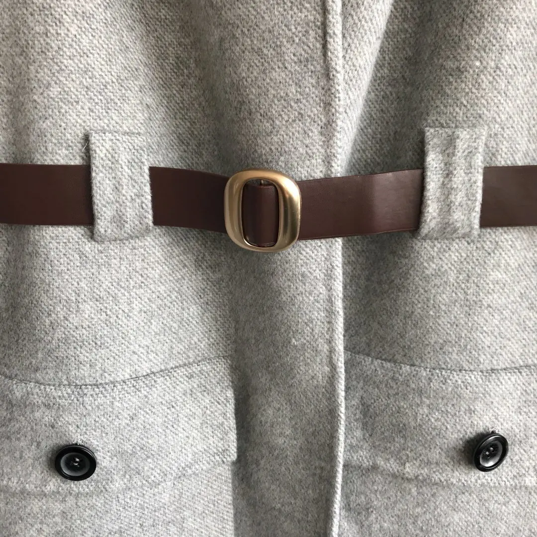 Новое Женское высококачественное модное пальто с длинным рукавом и капюшоном с поясом 1118