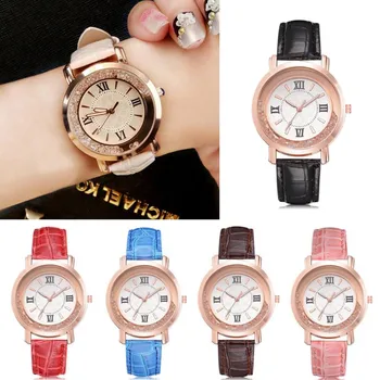 

Leather Stainless Steel Quartz Watch Women Fashion Luxury Leisure Set Auger Clock reloj mujer Elegant Drop Shipping