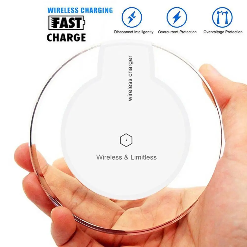 

Qi Fast Wireless Charger Safe Intelligent Charge Automatic For iPhone Power Automatic Control Pad Off Charging Temperature F9H0
