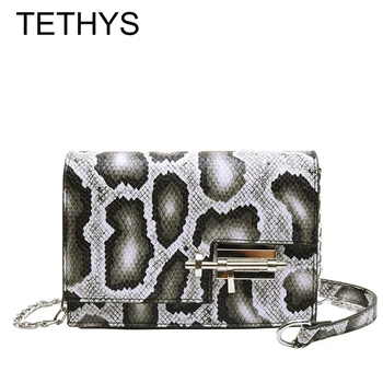 

TETHYS Snake Print Crossbody Bag for Women Purses and Hand Bag Ladies Fashion Lock Shoulder Bags Women Designer Bags Sac a Main