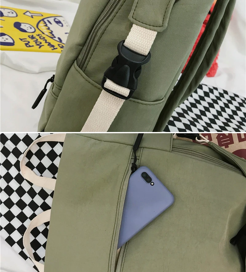 DCIMOR Модный водонепроницаемый нейлоновый женский рюкзак женский большой емкости с пряжкой рюкзак для путешествий школьный рюкзак для девочек-подростков Mochila