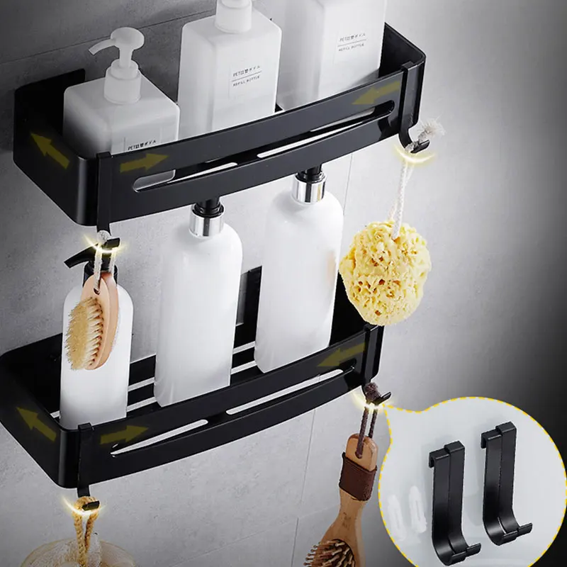 Matte-Black-Space-Aluminum-Bathroom-Shelf-Corner-Rack-With-Single-Lever-Bath-Basket-With-Hooks-Bathroom(5)