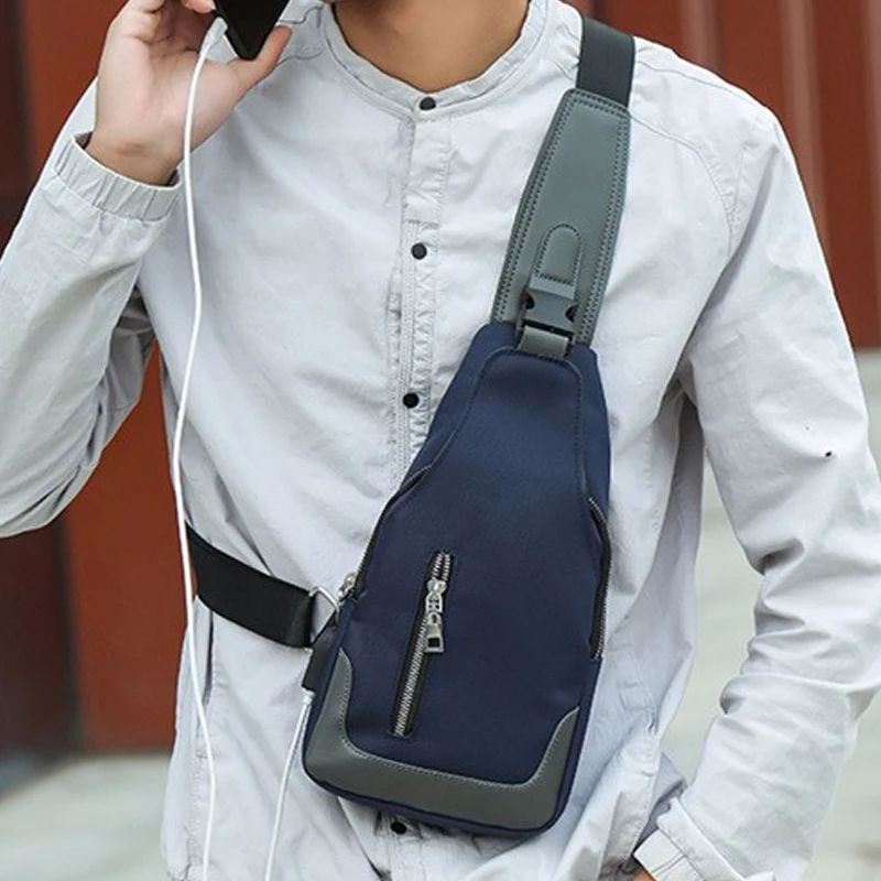 Travel Oxford Cloth Shoulder Bag Large Capacity Universal Messenger Headphone Plug Crossbody Pack USB Charging G173 | Багаж и сумки