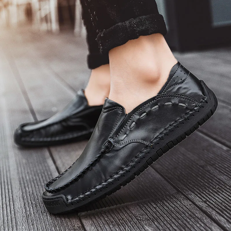 

summer mens slippers genuine leather sandals outdoor casual men fashion sandals for Beach shoes hombre Hollow aerated shoes l5