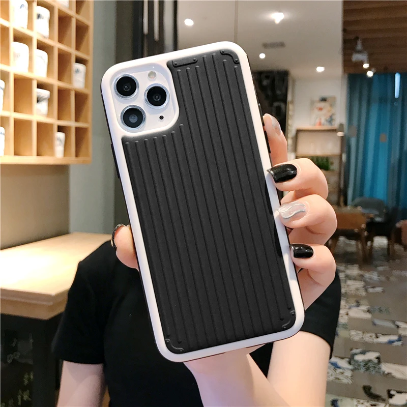 Роскошный багажный чехол для телефона для iPhone 11 Pro XS MAX XR XS модный костюм чехол TPU+ PC задняя крышка для iPhone X 8 7 6 6S Plus Coque - Цвет: 2
