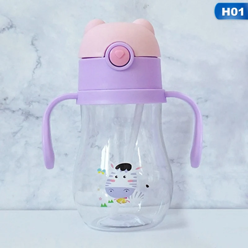 BB5380H01 380 мл детская чашка для младенцев с мультяшными животными, чашки для детей, Обучающие бутылки для питья для детей, Обучающие питье с ручкой - Цвет: BB5380H01