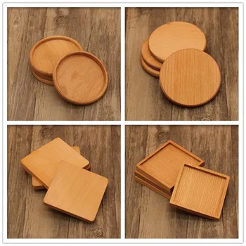 

Tea Coffee Cup Pad Square Round Durable Drink Mat Placemats Decor Home Table Heat Resistant Walnut Wood Coasters 1 Pcs
