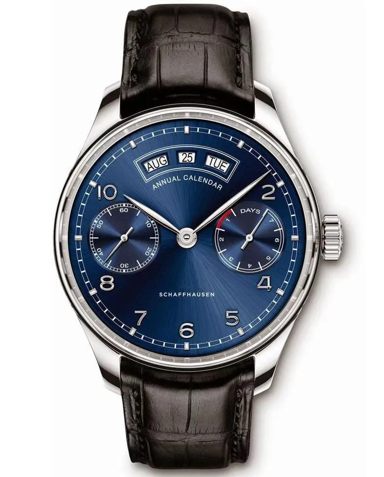 

Luxury Brand New Men Automatic Mechanical Daydate Big Pilot Le Petit Prince 7 Day Power Reserve Black Leather Silver Blue Watch