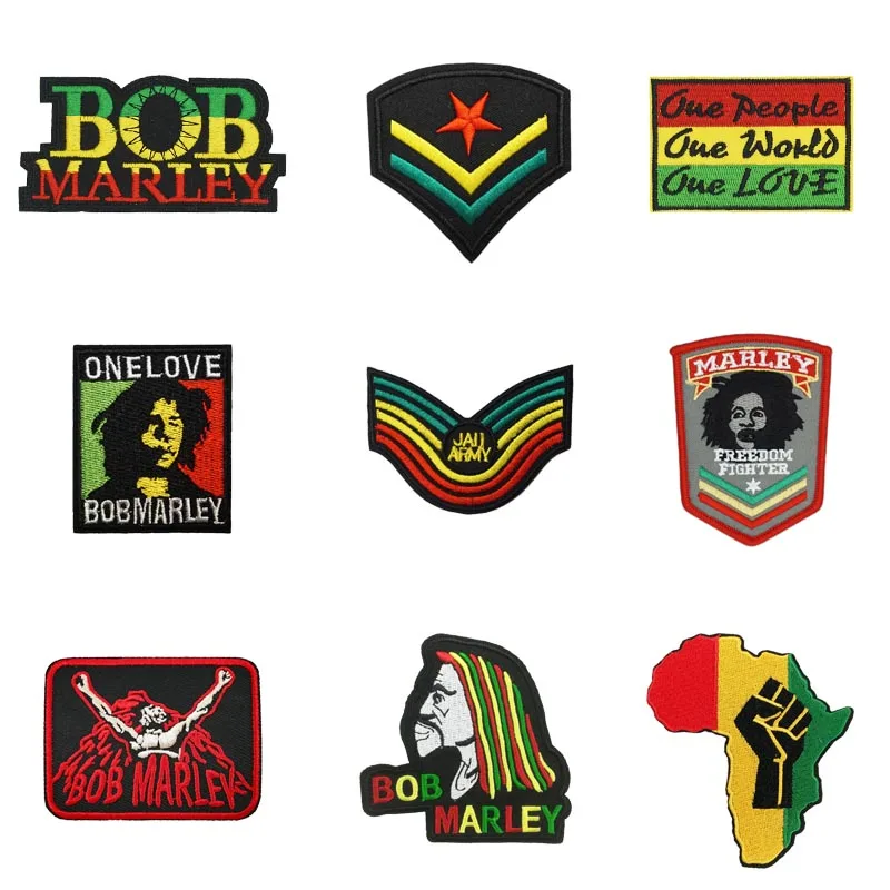 

New BOB MARLEY Reggae ska Jamaica Embroidered Iron On Patch Sew Hat jacket Vest music band rock punk badge