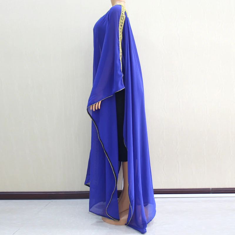 Дашикиэйдж 2019 Африканский модный дизайн Новые поступления Золотые Аппликации синие шифоновые вечерние платья для женщин