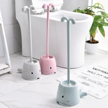 

Whale Creative Toilet Brush Toilet Non-dead Corner Cleaning Brush Long Handle Toilet Cleaning Brush Plastic Cute Brush Set