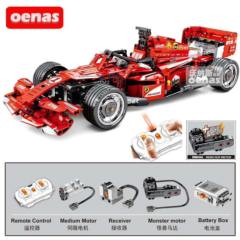 

585Pcs technic FFR-F1 racing car Compatible MOC legoinglys Remote Control RC Electric speed model building blocks Bricks Boy toy