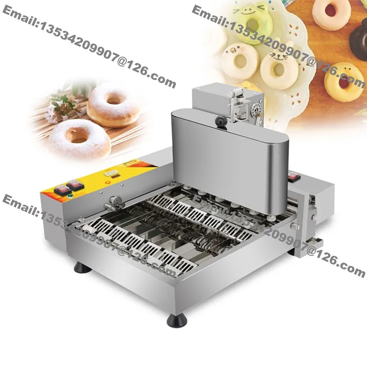 Free Shipping 6pcs/Row Heavy Duty Stainless Steel 110v 220v Electric Automated Mini Doughnut Donut Machine Maker Fryer