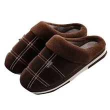 Мужская обувь из хлопка; мужская плюшевая нескользящая обувь; мужские тапочки; мягкие тапочки; нескользящая зимняя обувь