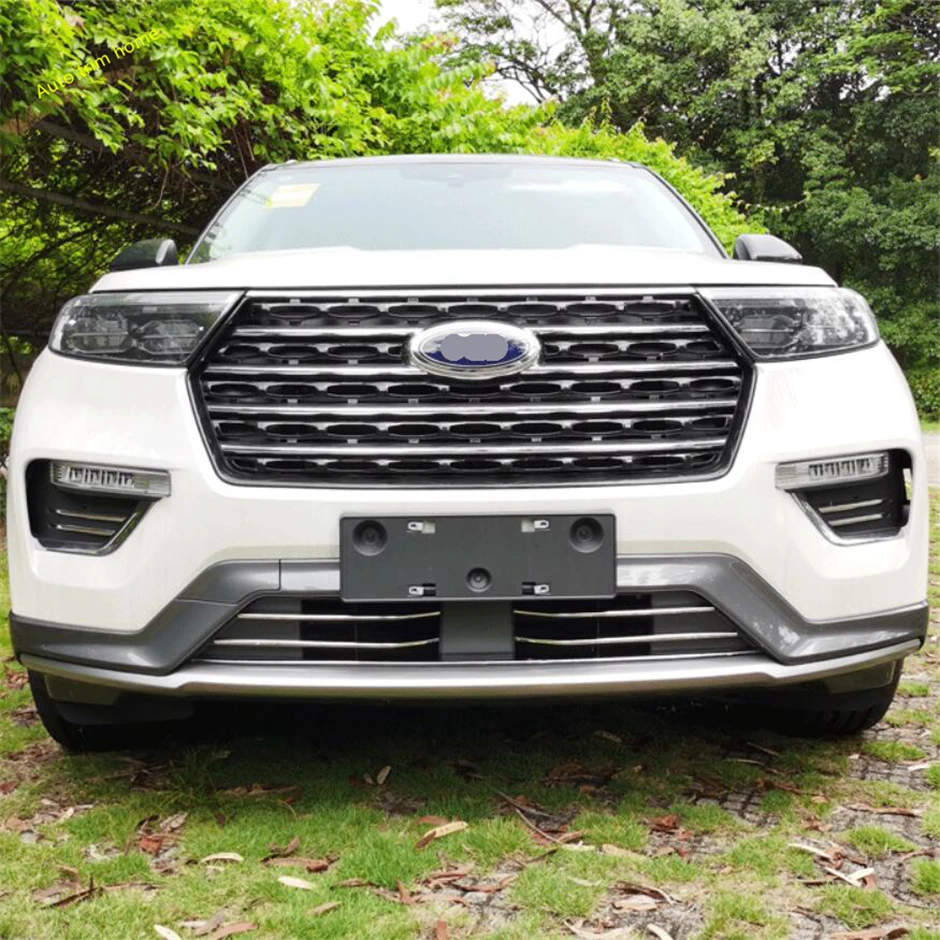 

Front Grille Grill Center Radiator Grille Mouldings Strip Cover Trim For Ford Explorer 2020 2021 Accessories Exterior Refit Kit