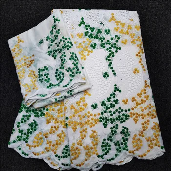 

7 yard Swiss lace fabric latest White Cotton embroidery African cotton fabrics Swiss voile lace popular Dubai style V634