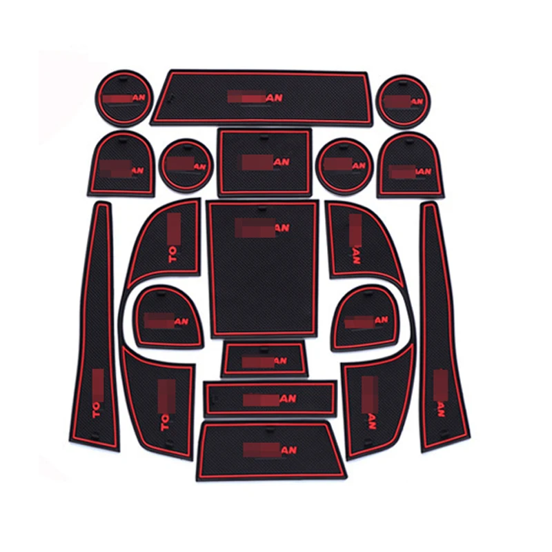  for VW Touran 2003-2015 Anti-Slip Rubber Cup Cushion Door Groove Mat 18pcs Volkswagen 2006 2010 Acc
