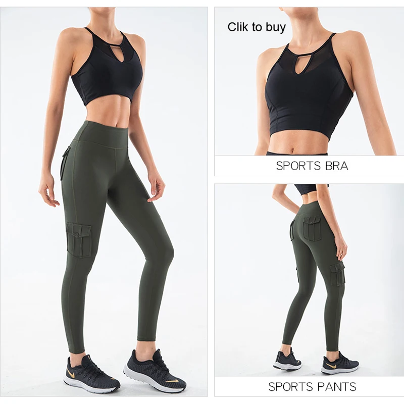 EC.MS Women Sport Leggings with 4 Pockets Yoga Pants Girls Quick Dry Stretchy GYM Daily Golf Baseball Running Tights