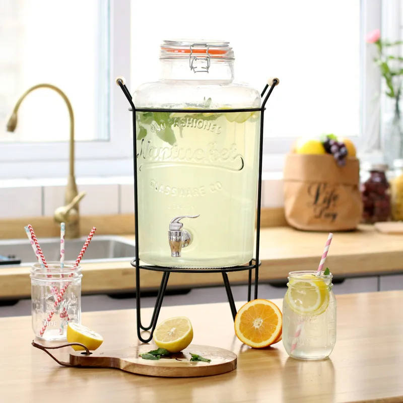 

Bi lang Juice Wedding Dessert Table Coffee Shop Sealed Glass Jar Wine Jar Fermentation Barrel 1918 8.5L-